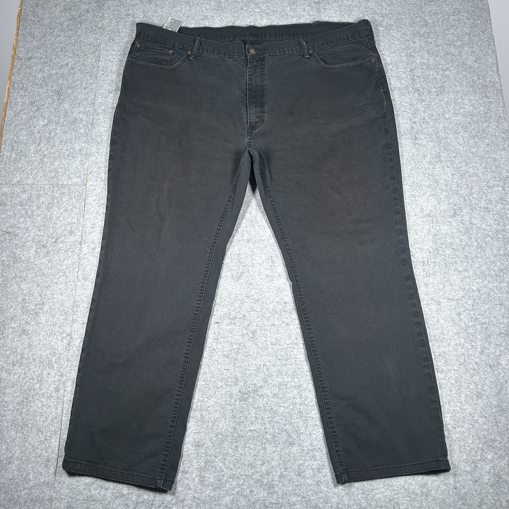 Levi's Denim Jeans Mens 48x34(46x29) Black Straight Leg Stretch Big And Tall